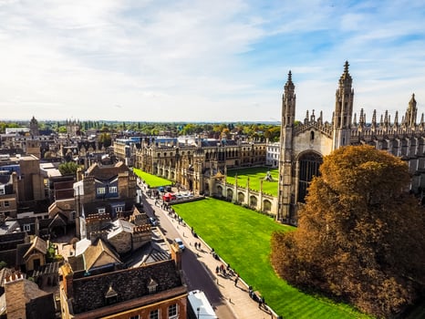 HDR Aerial view of Cambridge photo