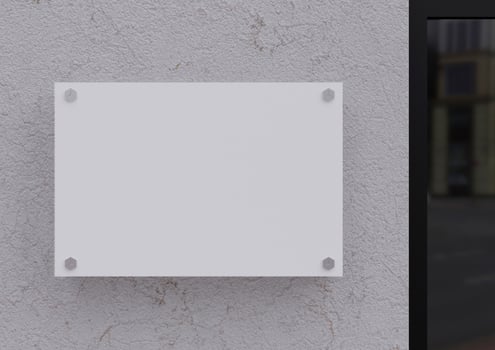 wall sign plaque mockup isolated photo
