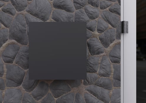 wall sign plaque mockup isolated photo