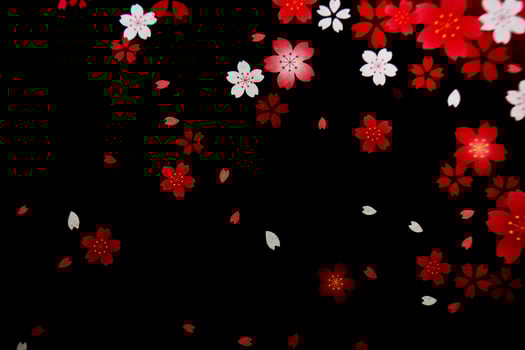 Black background with flower petals photo
