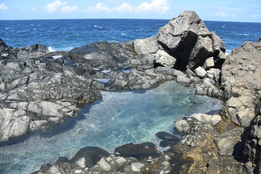 Soothing Hidden Natural Pool Along the Coastline of Aruba photo