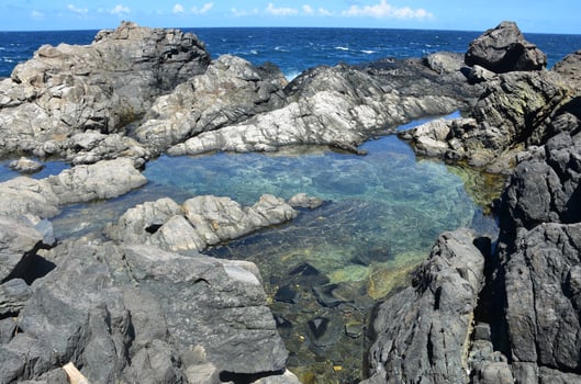 Shallow Natural Pool on the East Coast of Aruba photo