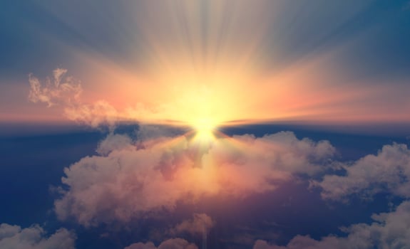 sunset over the sea photo