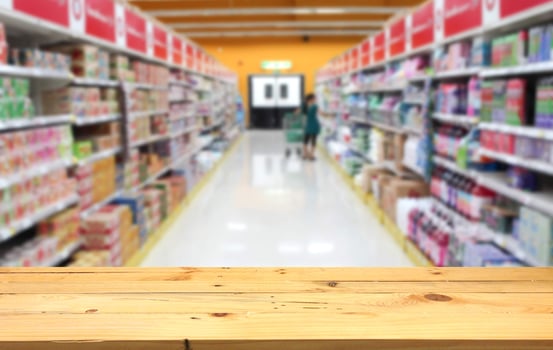 A passage in the supermarket. photo