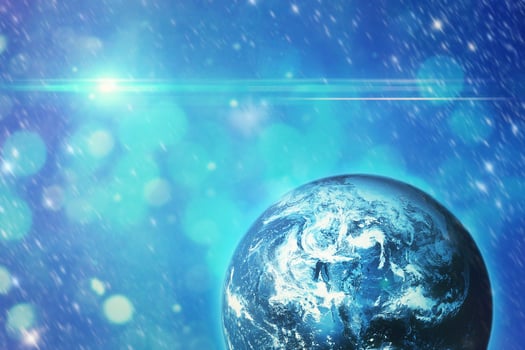 Blue planet in space photo