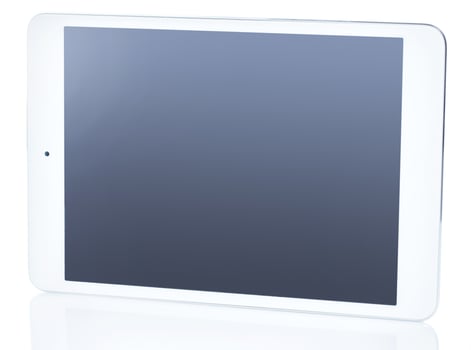 Tablet pc on white background photo