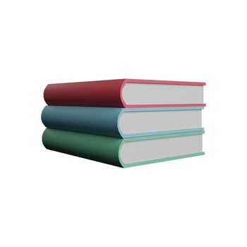 School supplies or study books 3d icon photo high quality