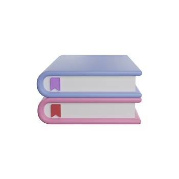 School supplies or study books 3d icon photo high quality