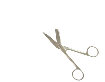 Gauze cutter or scissors in isolated white background,oprend photo