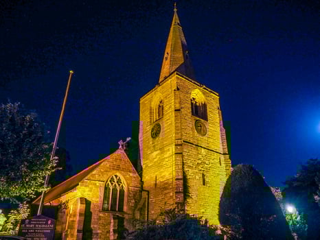 HDR St Mary Magdalene church in Tanworth in Arden at night photo