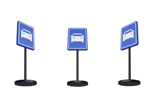 3d render illustration traffic signs of Motorized vehicles only photo