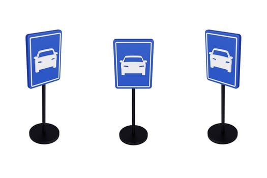 3d render illustration traffic signs of Motorized vehicles only photo