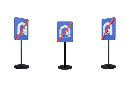 3d render illustration traffic signs of End of tunnel photo
