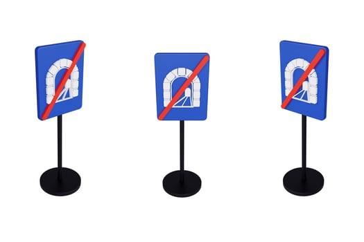 3d render illustration traffic signs of End of tunnel photo