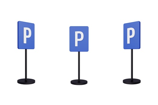 3d render illustration traffic signs of Parking zone photo