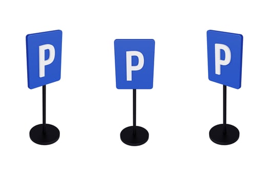3d render illustration traffic signs of Parking zone photo
