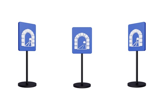 3d render illustration traffic signs of Tunnel photo