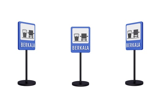 3d render illustration traffic signs of Scheduled service station photo