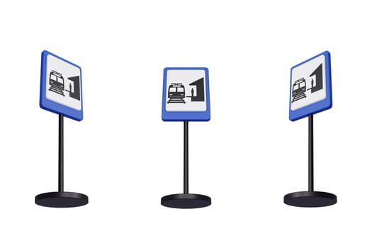 3d render illustration traffic signs of Train station photo