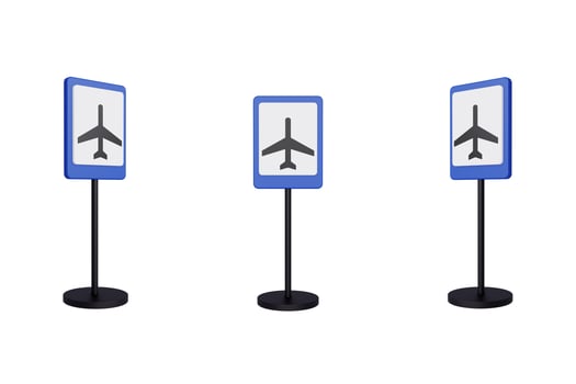 3d render illustration traffic signs of Airport photo