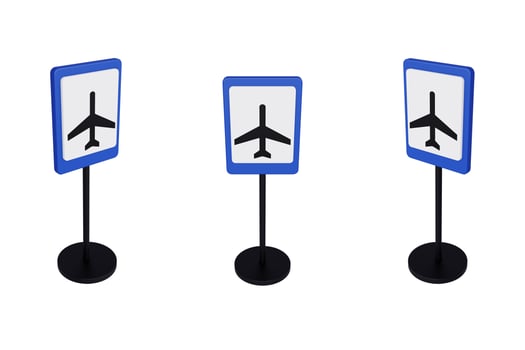 3d render illustration traffic signs of Airport photo