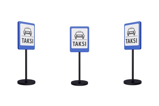 3d render illustration traffic signs of Taxi stand photo