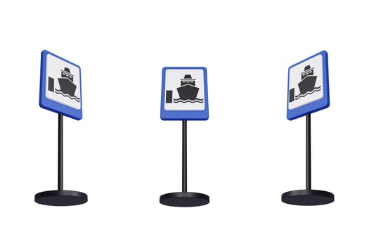 3d render illustration traffic signs of Harbour photo