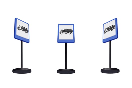 3d render illustration traffic signs of Dumptruck photo
