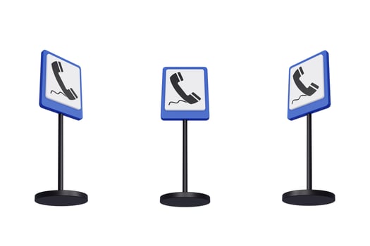 3d render illustration traffic signs of Telephone photo