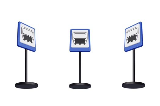 3d render illustration traffic signs of Transit stop photo