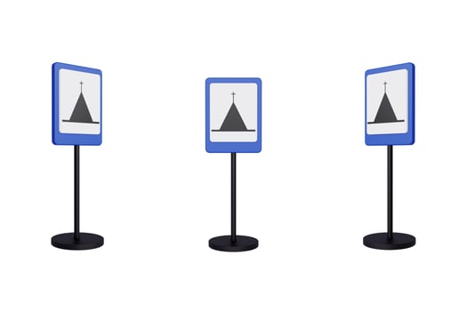 3d render illustration traffic signs of Church photo