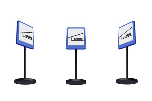 3d render illustration traffic signs of Refuge centre photo