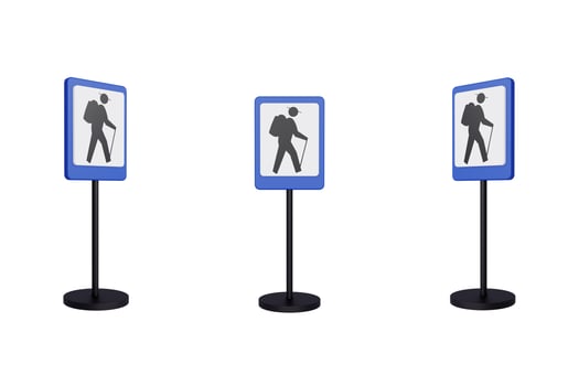 3d render illustration traffic signs of Cross country route photo