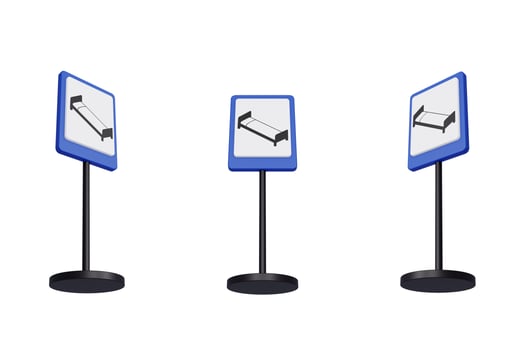 3d render illustration traffic signs of Hotel photo