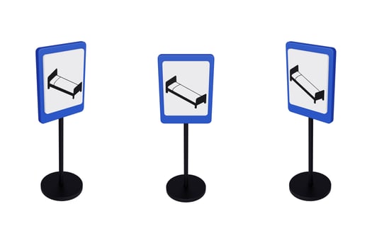 3d render illustration traffic signs of Hotel photo