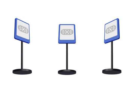 3d render illustration traffic signs of Stadium photo