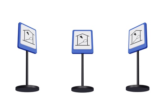 3d render illustration traffic signs of Indoor sports centre photo