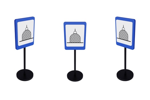 3d render illustration traffic signs of Vihara photo