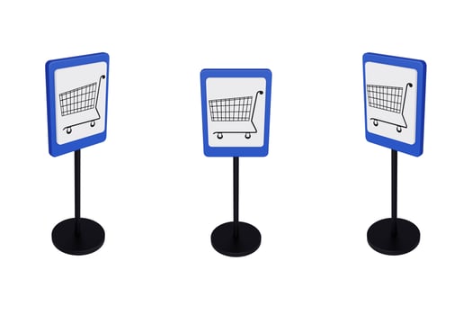 3d render illustration traffic signs of Supermarket photo