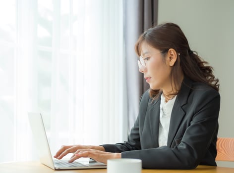Asian business women are using ideas. And search for business information photo