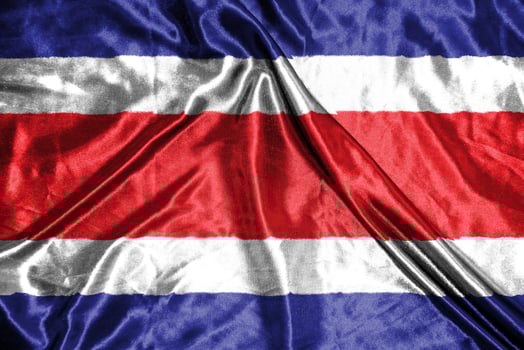 costa rica cloth flag Satin Flag Waving Fabric Texture of the Flag photo