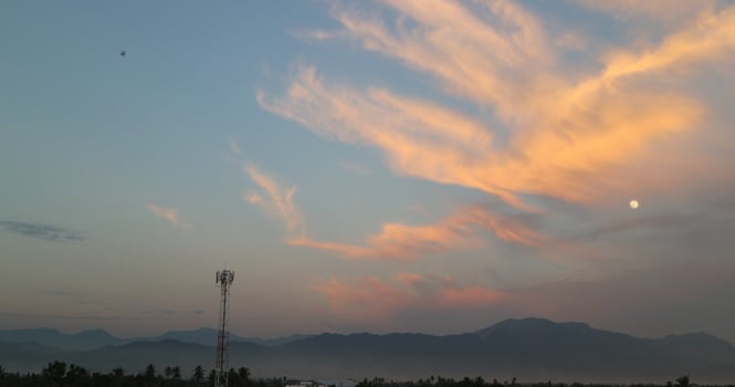 Beautiful landscape view with sunrise photo