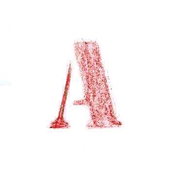 Crayon character alphabet and signs isolated over the white background photo