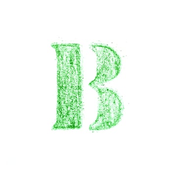 Crayon character alphabet and signs isolated over the white background photo