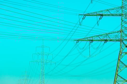Abstract close up on power grid towers photo