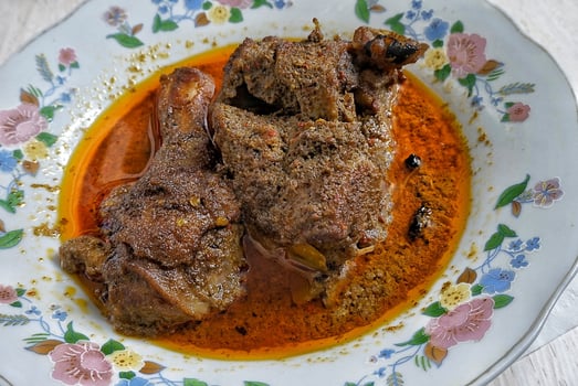 Rendang Indonesian Beef Meat Served in Plate photo