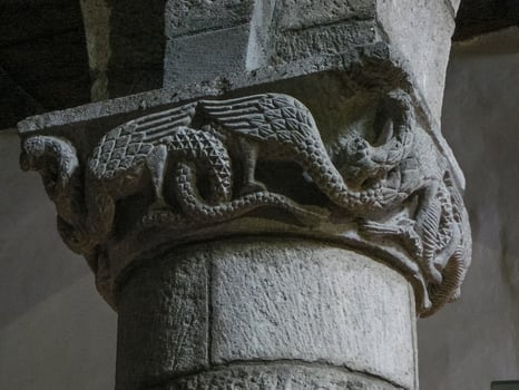 Capital in cathedral church in Montefiascone photo