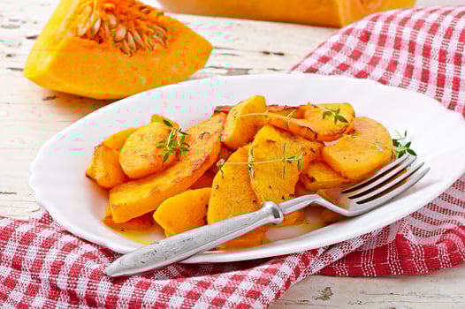Baked pumpkin with thyme photo