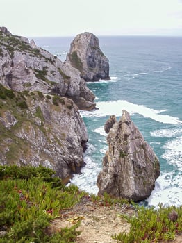 beach, cliff and sea photo
