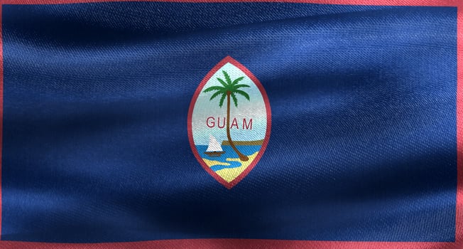 Guam flag - realistic waving fabric flag photo